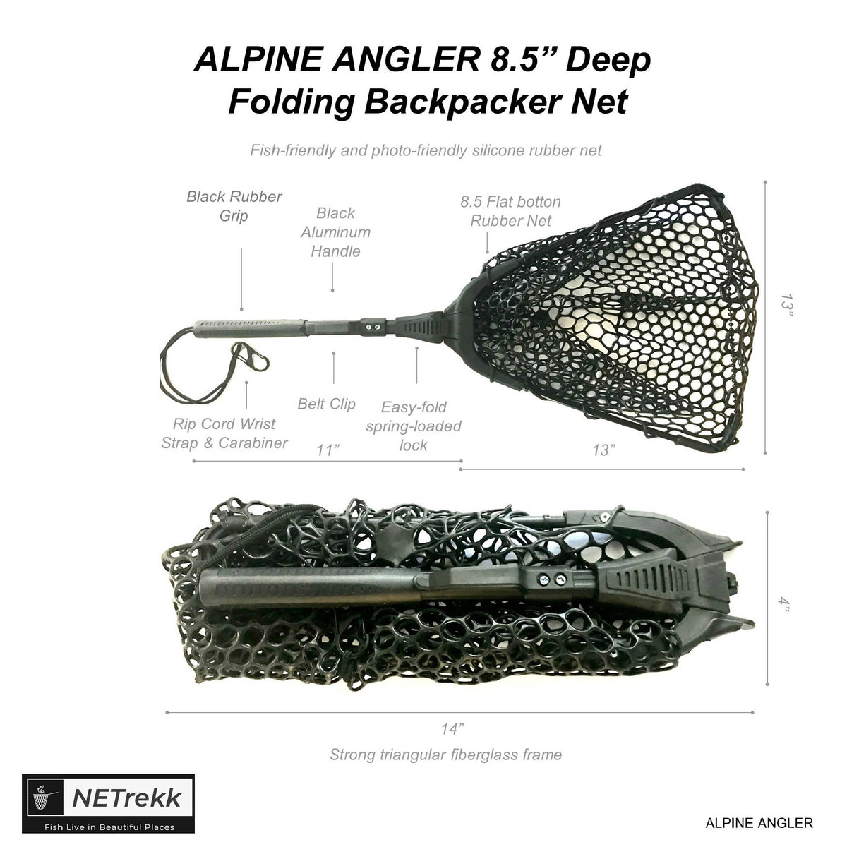 best folding fishing net belt KastKing Pontus Landing with Built-in Length Scale It features a quick drying stealth black polyester net with lightweight orange aluminum construction and handle Alpine Angler Folding Rubber Backpacker
