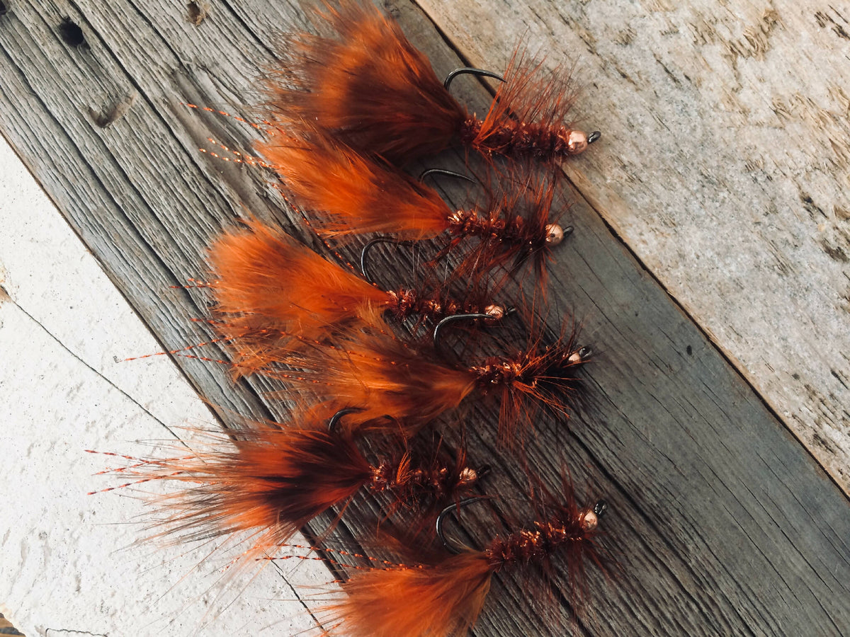 Beadhead Woolly Bugger- Rusty Craw (6 pk) – Check Your Flies