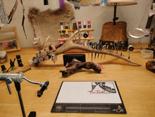 Load image into Gallery viewer, Custom, handmade Elk Antler Fly Tying Tool Caddy