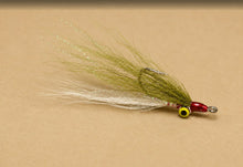 Load image into Gallery viewer, Custom Hand Tied Clouser Minnow. Tied on a 2/0 stainless steel hook.