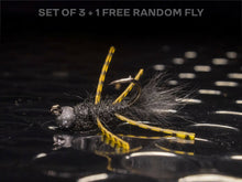 Load image into Gallery viewer, 3 jiggy pat rubber legs + 1 FREE random fly