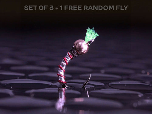 3 Glow-it chironomid + 1 FREE random fly