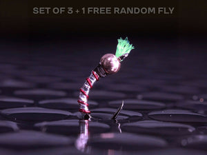 3 Glow-it chironomid + 1 FREE random fly