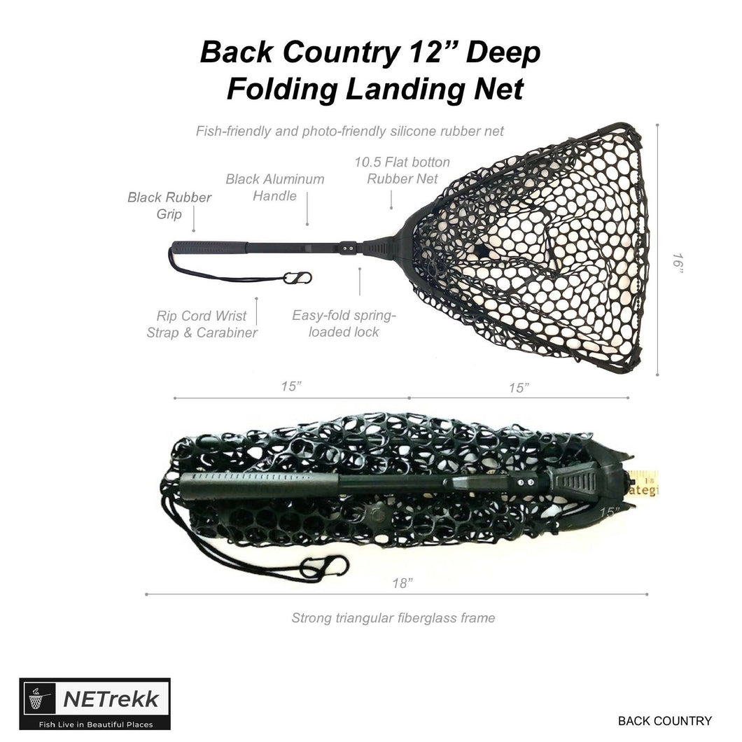 BACK COUNTRY Folding Landing Net - Netrekk Check Your Flies BACK COUNTRY Folding Landing Net - Netrekk Check Your Flies