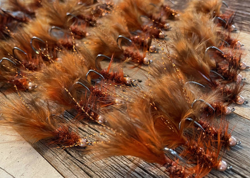 Beadhead Woolly Bugger Rusty Craw (6 per pack)